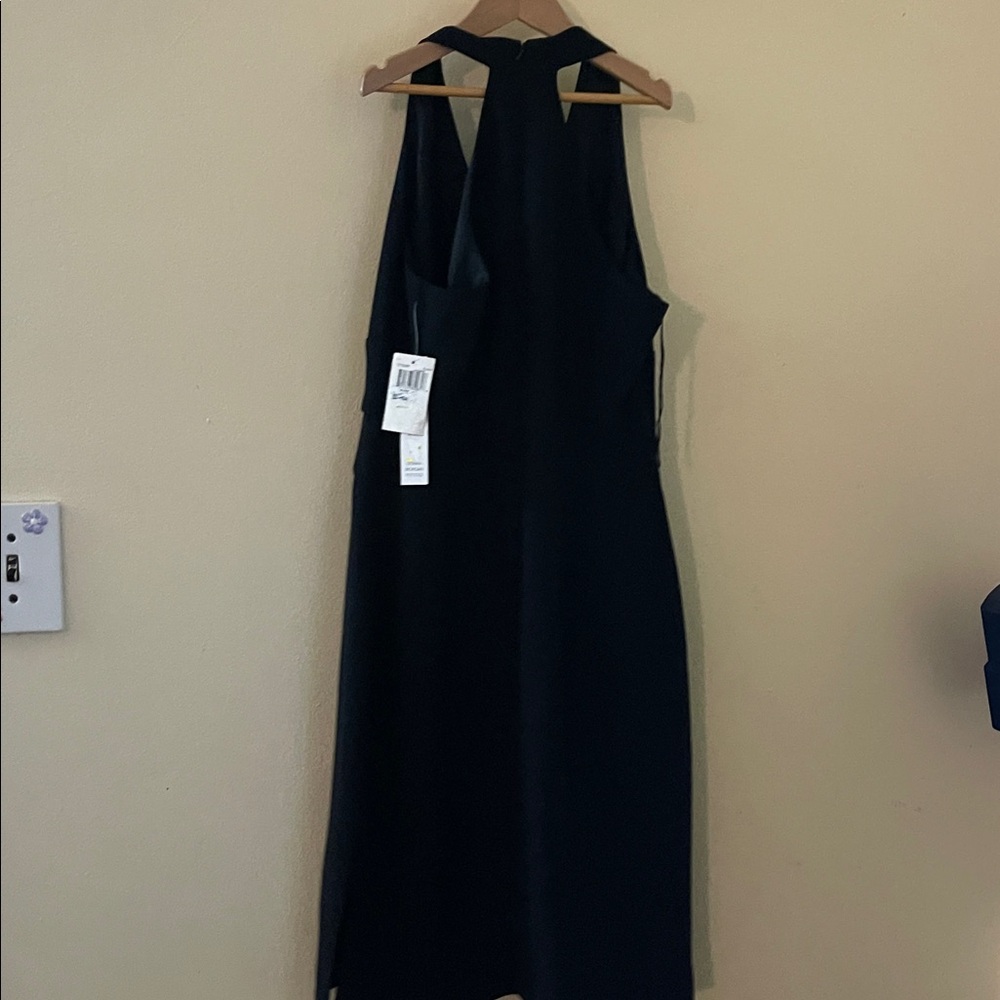 Donna Morgan Y2K Black Halter Racerback Lined Sheath Dress 10petite - Picture 8 of 10